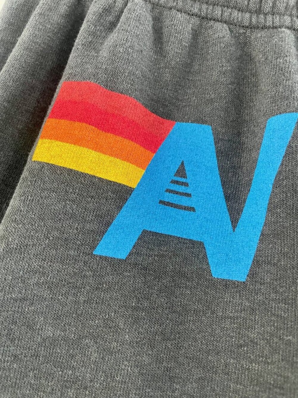 Aviator Nation Charcoal Gray Rainbow Logo Sweatpants Joggers Size L - Picture 5 of 6